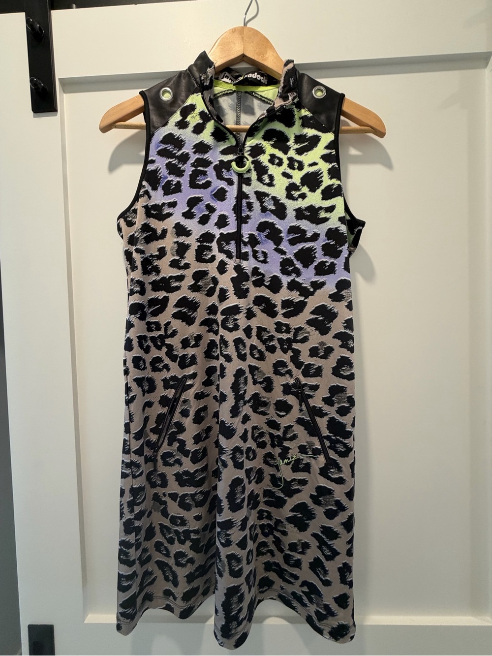 Golf Dress - jamie sadock Neon Green Lavender Black Animal Print